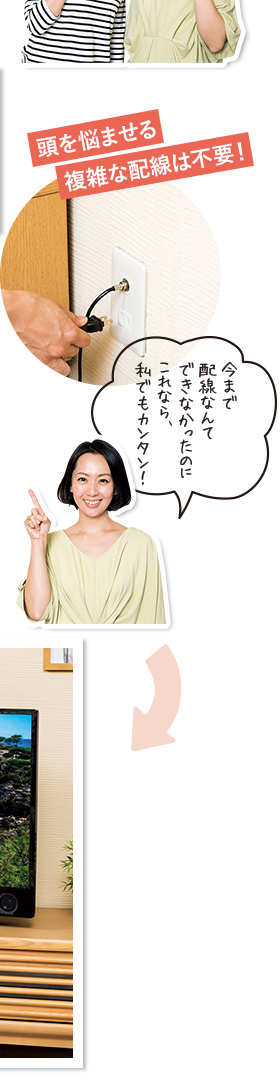 複雑な配線は不要!