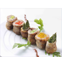 夏野菜の豚肉ロール写真