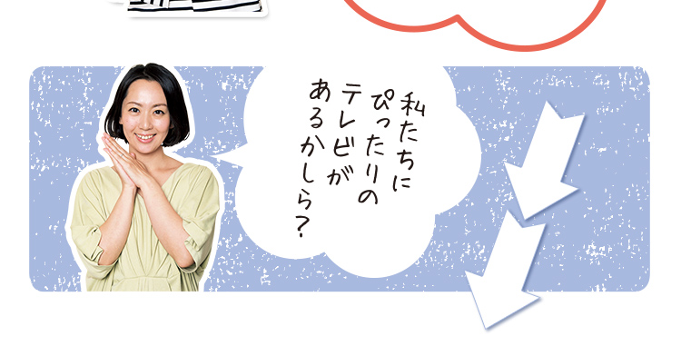 私たちにぴったりのテレビがあるかしら？
