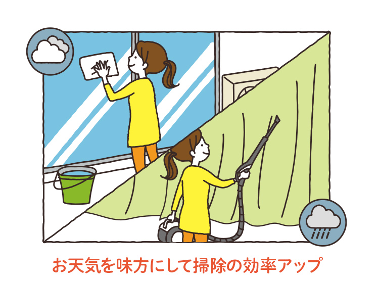 お天気を味方にして掃除の効率アップ