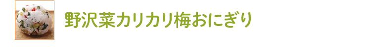 野沢菜カリカリ梅おにぎり