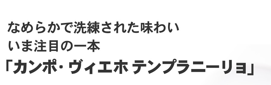 なめらかで洗練された味わい　いま注目の一本「カンポ・ヴィエホ テンプラニーリョ」