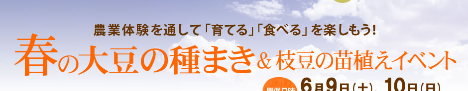 春の大豆の種まき＆ 枝豆の苗植えイベント