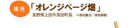 場所:「オレンジページ畑」（長野県上田市真田町長）場所:「オレンジページ畑」（長野県上田市真田町長）
※現地集合・現地解散