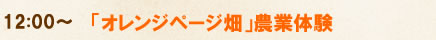 11:30～ 集合:ゆきむら夢工房（長野県上田市）
12:00～「オレンジページ畑」農業体験