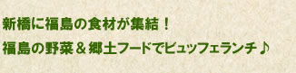 新橋に福島の食材が集結！
福島の野菜＆郷土フードでビュッフェランチ♪