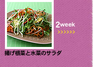 2week;揚げ根菜と水菜のサラダ