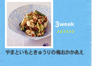 3week;やまといもときゅうりの梅おかかあえ