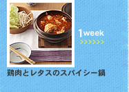 1week;鶏肉とレタスのスパイシー鍋