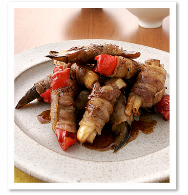 豚ロールの照り焼き