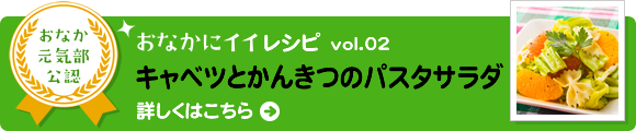 おなかにイイレシピvol.02 キャベツとかんきつのパスタサラダ