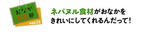 ネバヌル食材がおなかをきれいにしてくれるんだって！