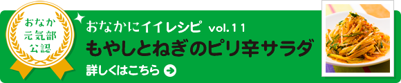 おなかにイイレシピvol.11　もやしとねぎのピリ辛サラダ