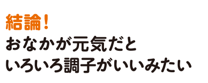 結論！おなかが元気だといろいろ調子がいいみたい