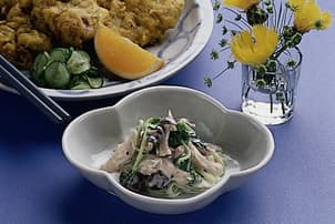 しめじと鶏肉のマヨネーズあえ