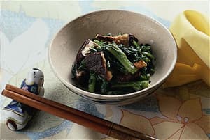 春菊と焼きしいたけのあえもの