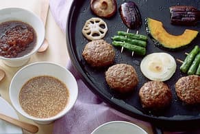 ハンバーグと野菜の鉄板焼き
