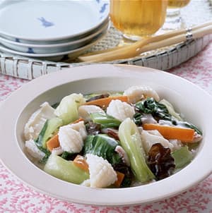 いかと青梗菜の塩炒め