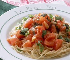 青じそ風味の真っ赤なスパゲティ