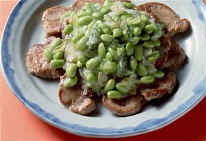 ポークソテーの枝豆あん