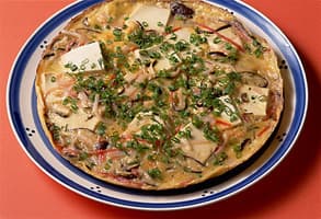 豆腐とかにたまのオープンオムレツ