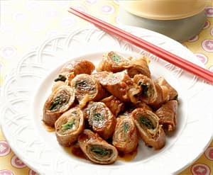 豚肉のキムチ巻き焼き