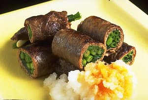 巻き巻きステーキみぞれ酢かけ