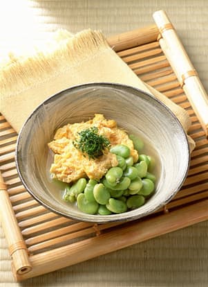 そら豆とささ身の黄身煮