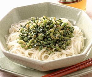 野沢菜炒めのひんやり麺