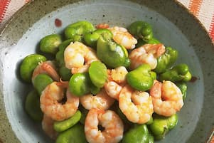 えびとそら豆の炒めもの