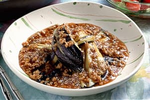 揚げなすのそぼろあんかけ
