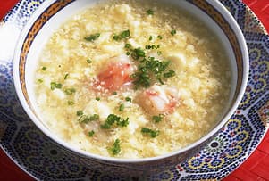 くずし豆腐とえびのスープ