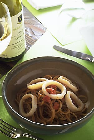 いかの肝のスパゲティ