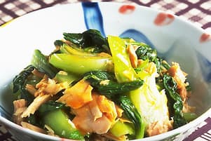 青梗菜とツナの辛子じょうゆあえ