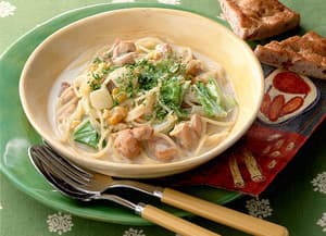 チキンコーンクリームのスープスパゲティ