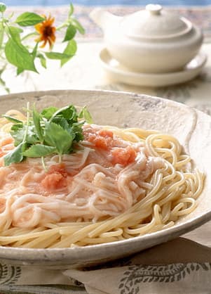 明太子と長いものスパゲティ
