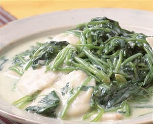 ほうれん草とめかじきの炒めもの