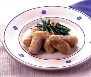 豚薄切り肉のロール焼き