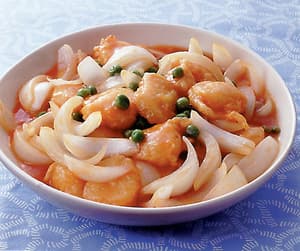 帆立ての甘酢炒め