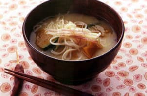 かぼちゃとそうめんのみそ汁