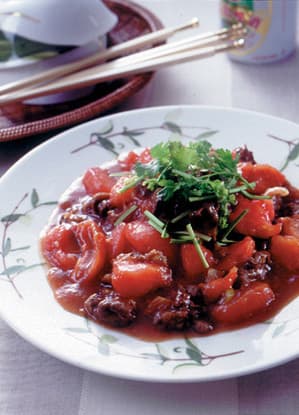 トマトと牛肉のオイスターソース炒め