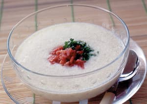 豆腐とベーコンのひんやりスープ