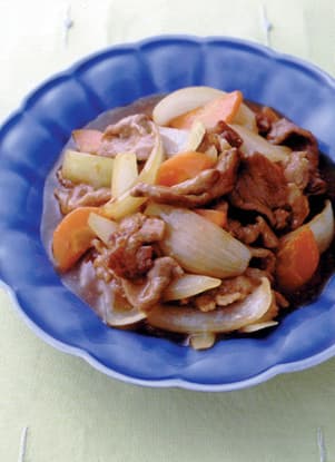 豚肉、玉ねぎ、にんじんの甘酢炒め