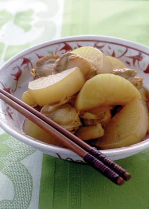 大根と帆立て貝の甘辛煮