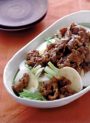 かぶの牛肉ソースかけ