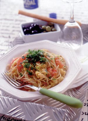 フレッシュトマトと卵のスパゲティ