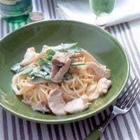 鶏肉ときのこのスパゲティ