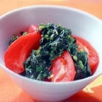 トマトとモロヘイヤの和風サラダ