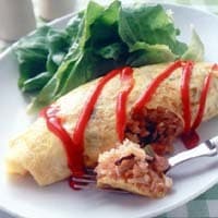 きのことチキンのオムライス