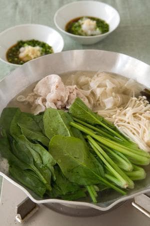 ほうれん草と豚肉の常夜鍋